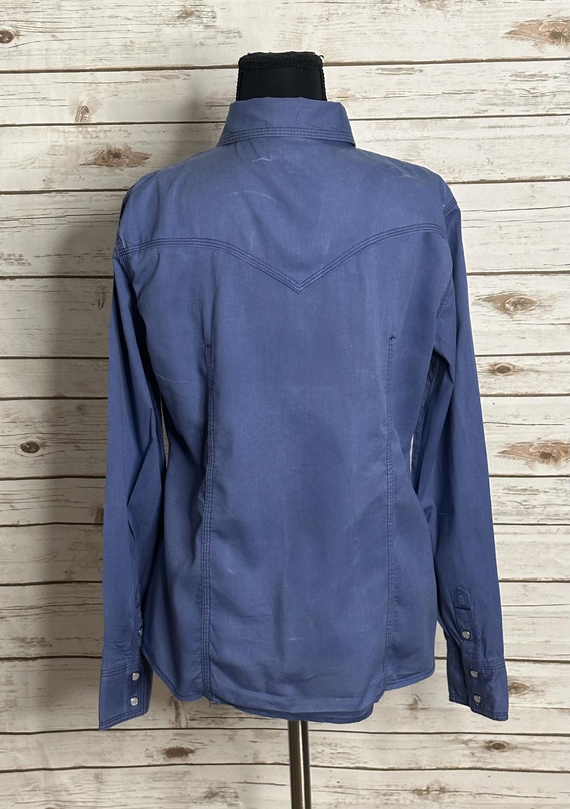 True Religion blue unisex Western long sleeve button-up shirt Size Small