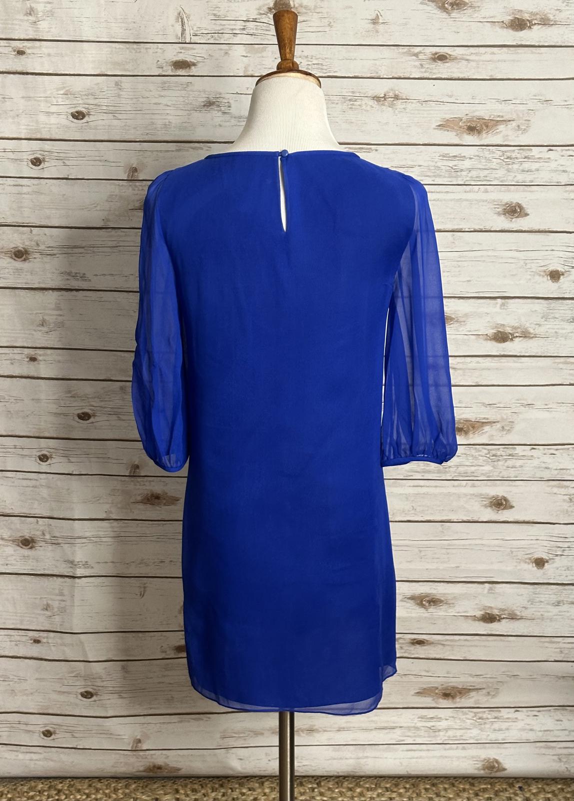 tibi elegant royal blue silk mini shift cocktail dress Size 6