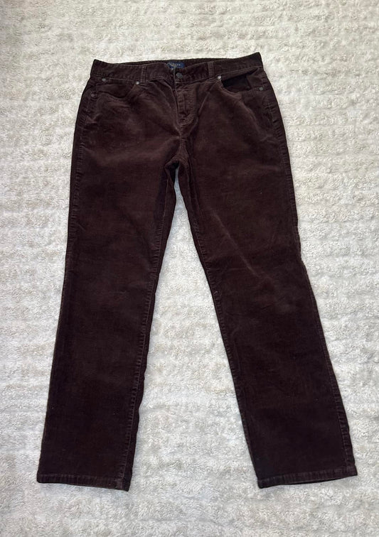 Talbots classic academia brown Heritage corduroy straight leg pants Size 14P