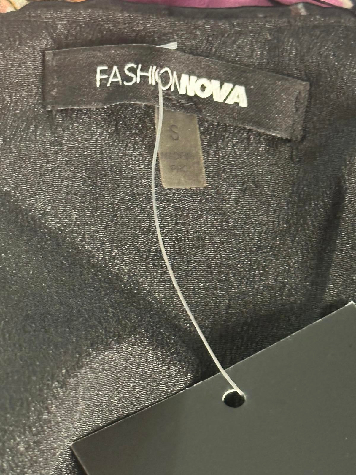 Fashion Nova 'All Puffed Up' satin floral mini cocktail dress Size Small
