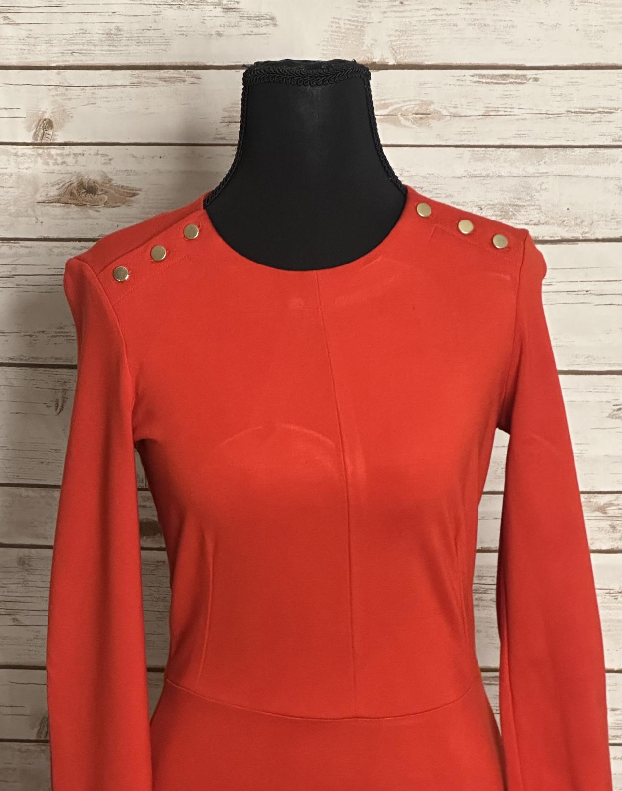 LK Bennett classic business casual Tomato Red Dr Case fit and flare dress Size 2