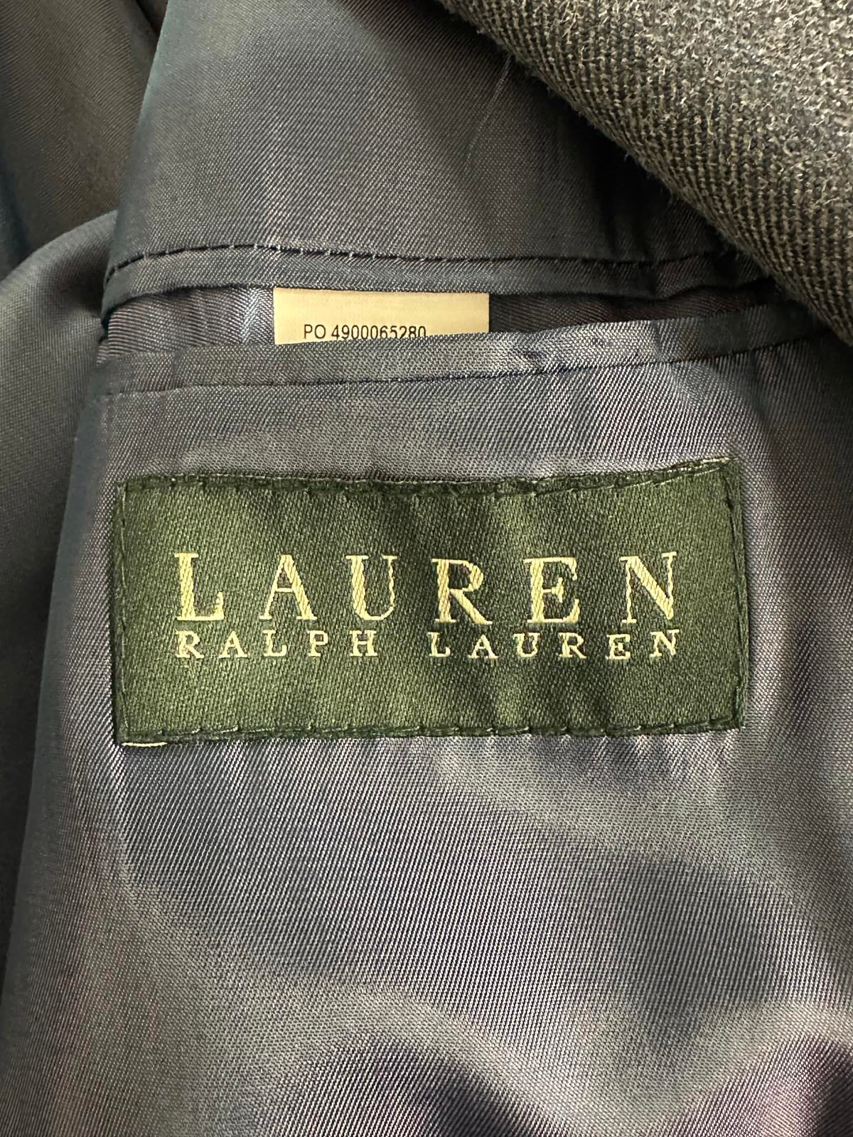 Lauren Ralph Lauren silk-wool single-breasted windowpane sportscoat/blazer 50R