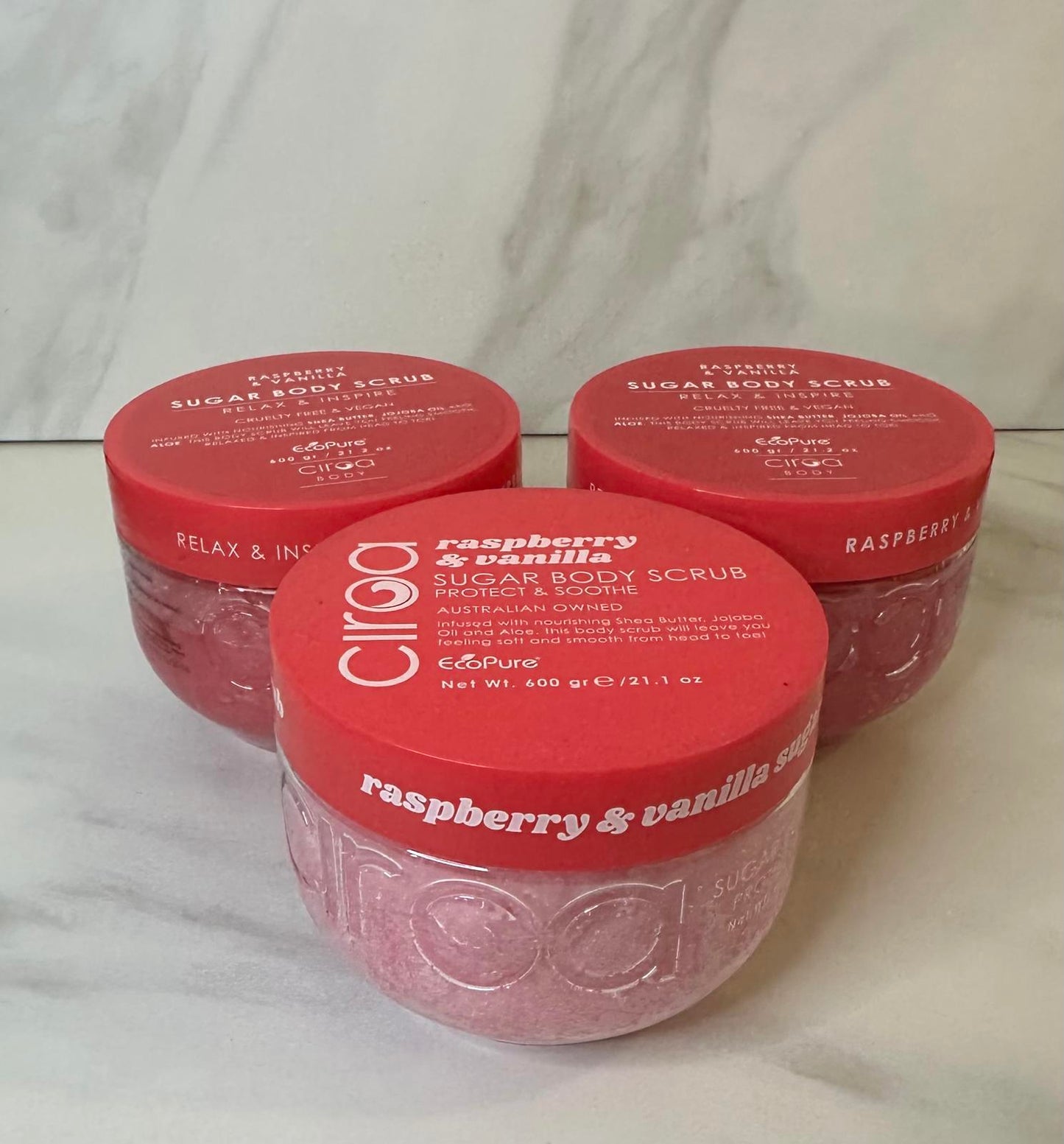 Ciroa Raspberry & Vanilla sugar body scrub (Relax & Inspire)