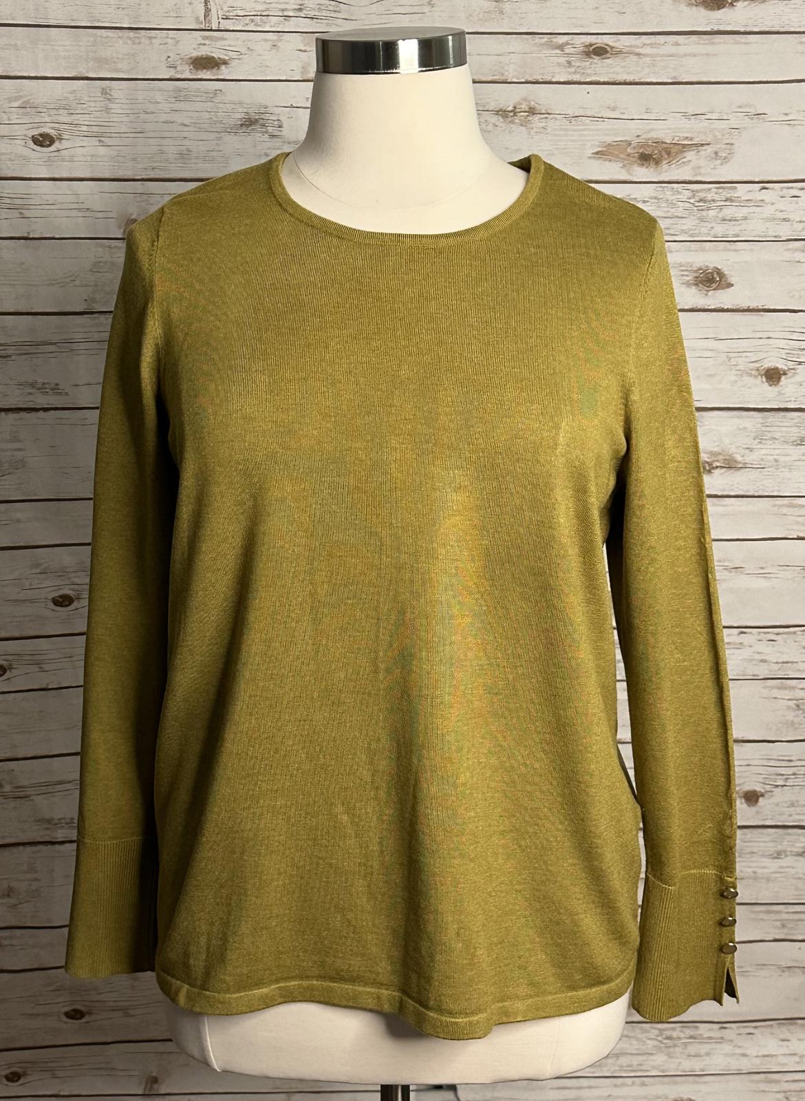 Chico's yellow-green crew neck long sleeve pullover sweater Size 3/XL/16