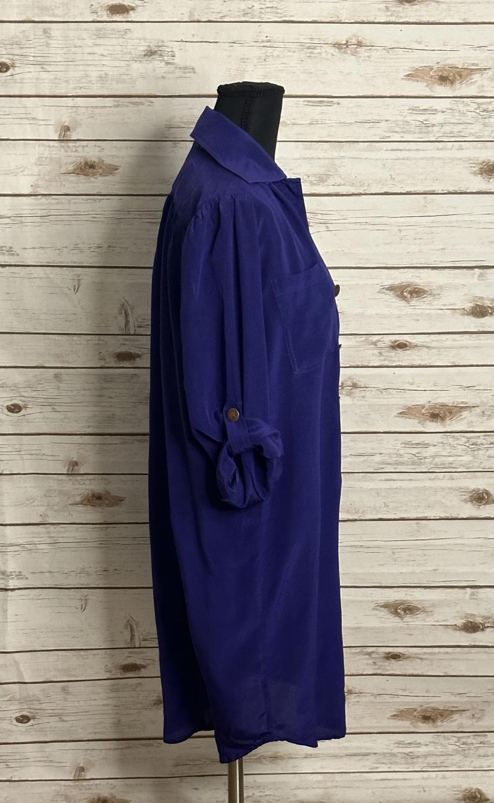Anthropologie Hunter Dixon purple silk popover shirtdress Size Small