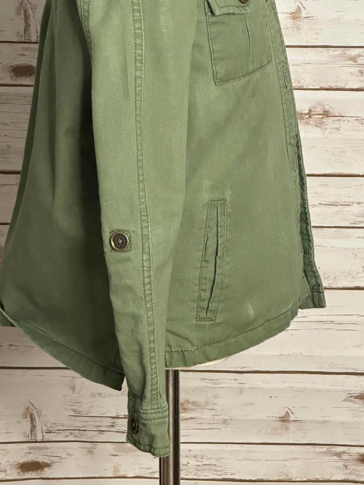 Gymboree unisex olive green Wild At Heart cotton utility jacket Size M(7-9)