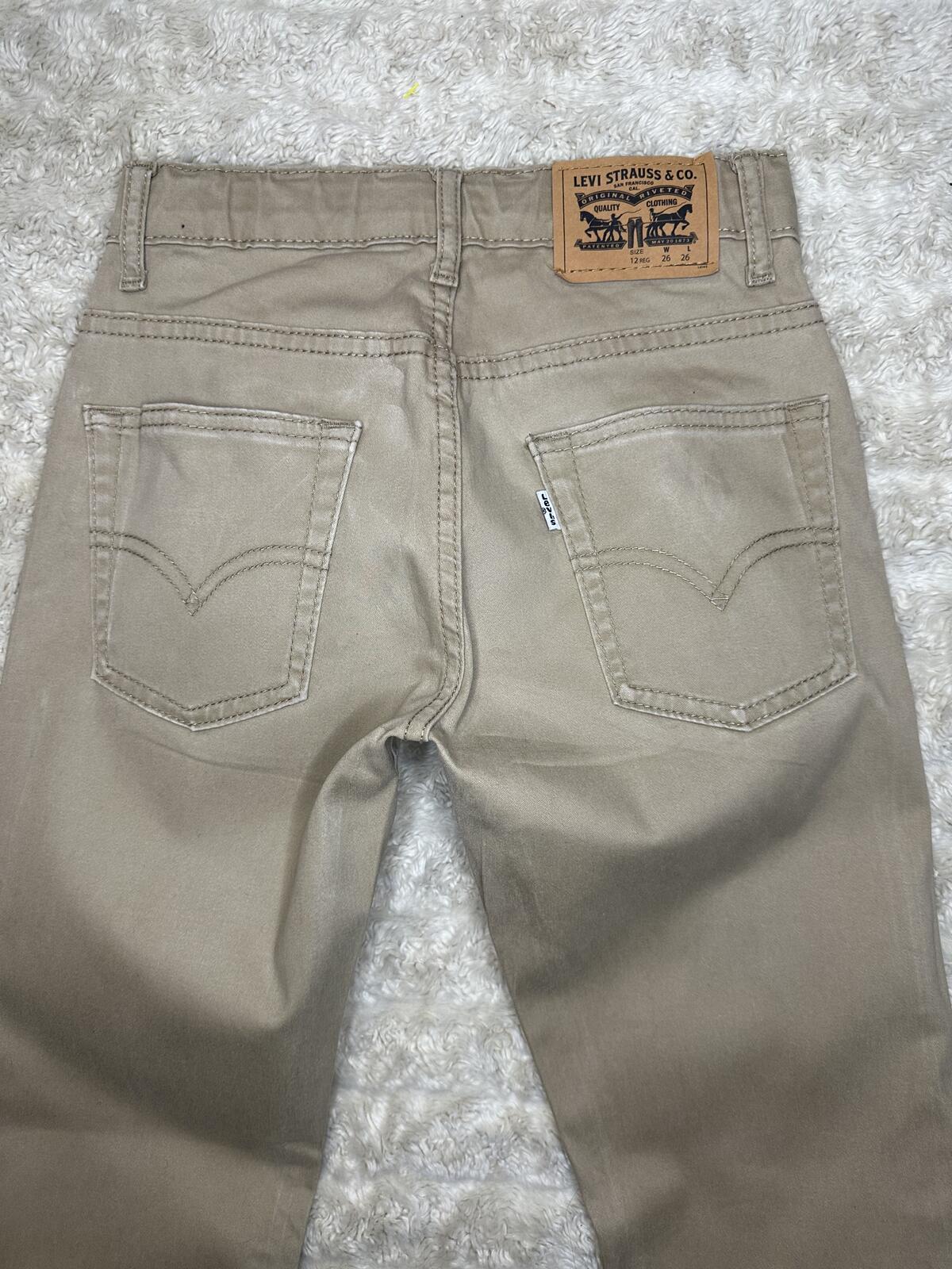 Levi's khaki 511 Slim jeans Youth 12Reg 26x26 straight leg