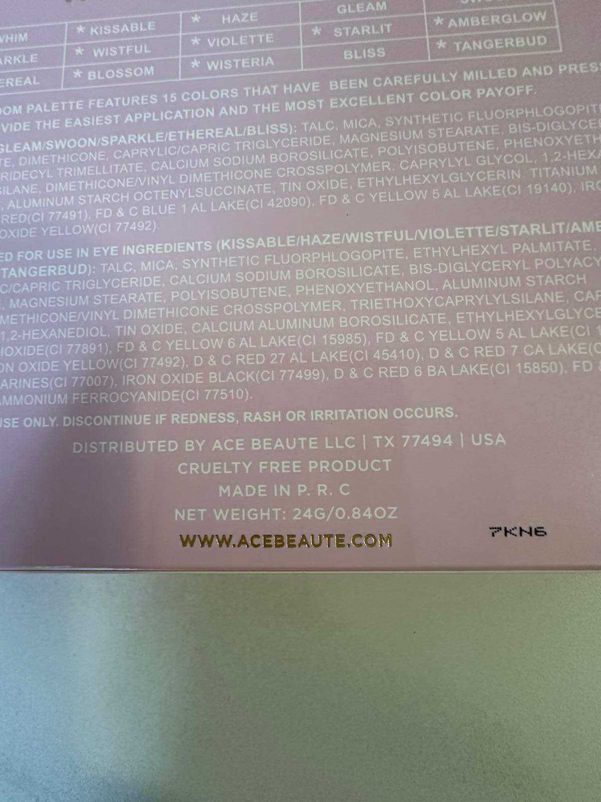 Ace Beaute Whimsical Bloom eyeshadow palette 0.84 oz
