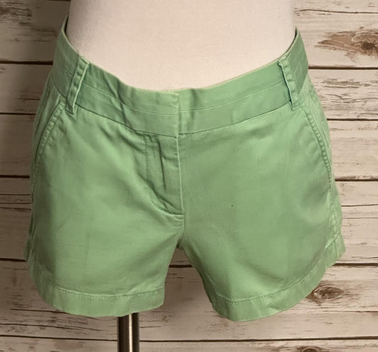 J.Crew Chino classic mint green cotton shorts Size 0 preppy coastal golfcore