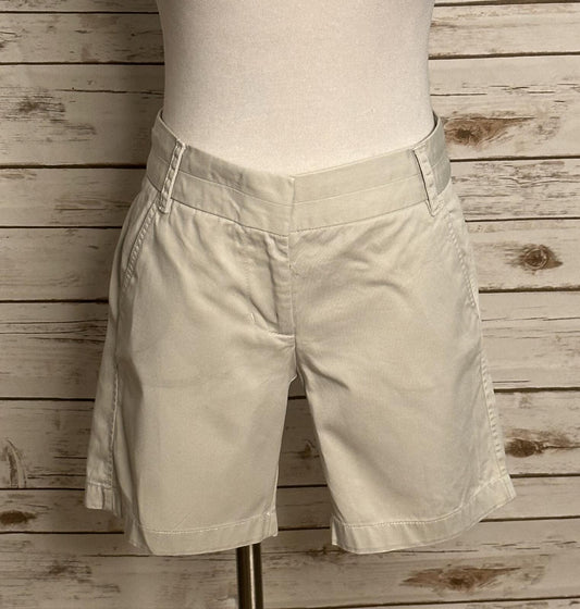 J.Crew Women's stone cotton chino shorts Size 0 relaxed fit classic preppy