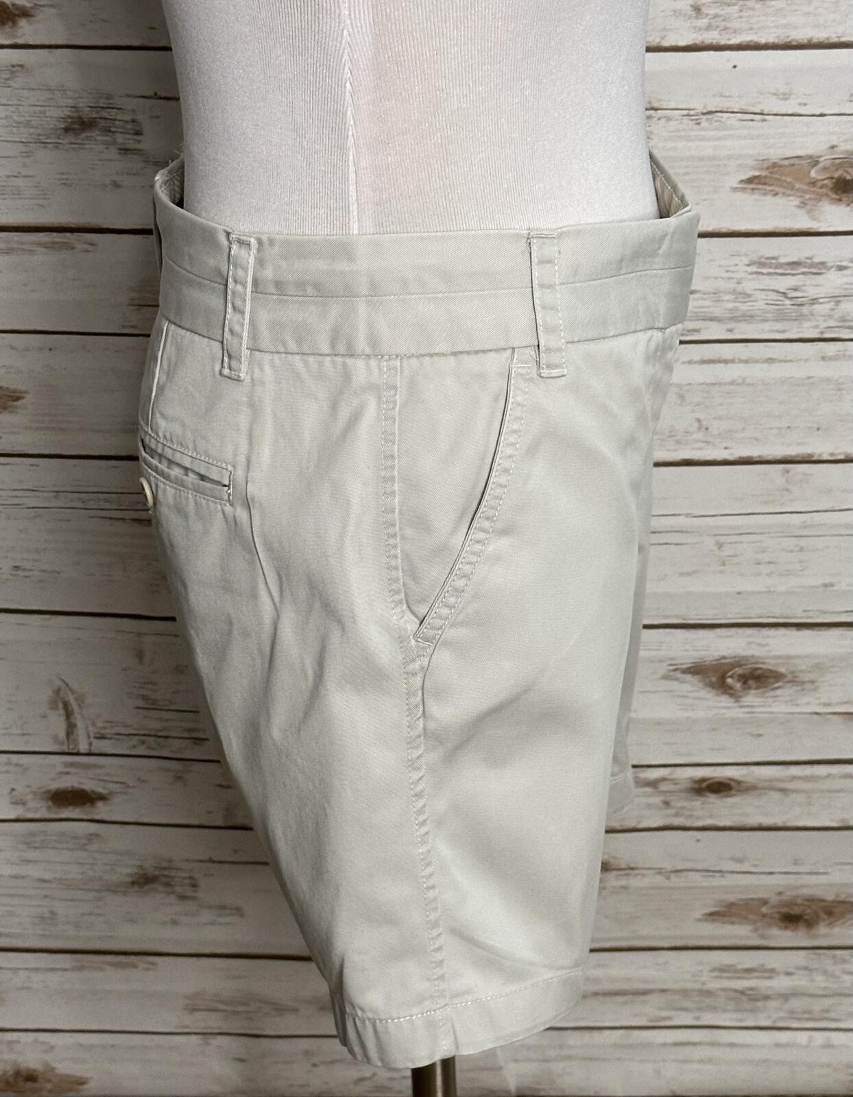 J.Crew Women's stone cotton chino shorts Size 0 relaxed fit classic preppy