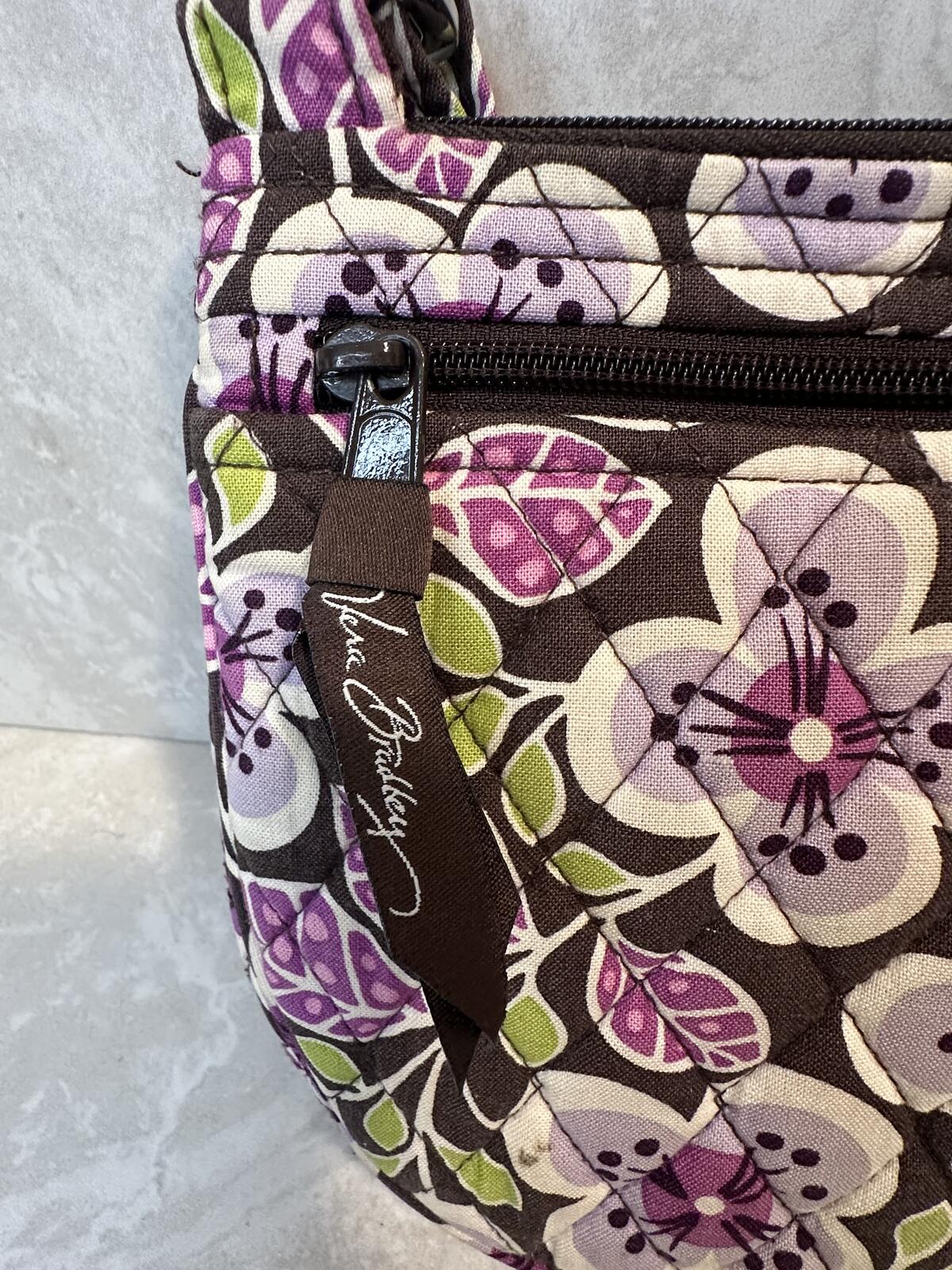 Vera Bradley retired Plum Petal quilted cotton small crossbody/hipster bag