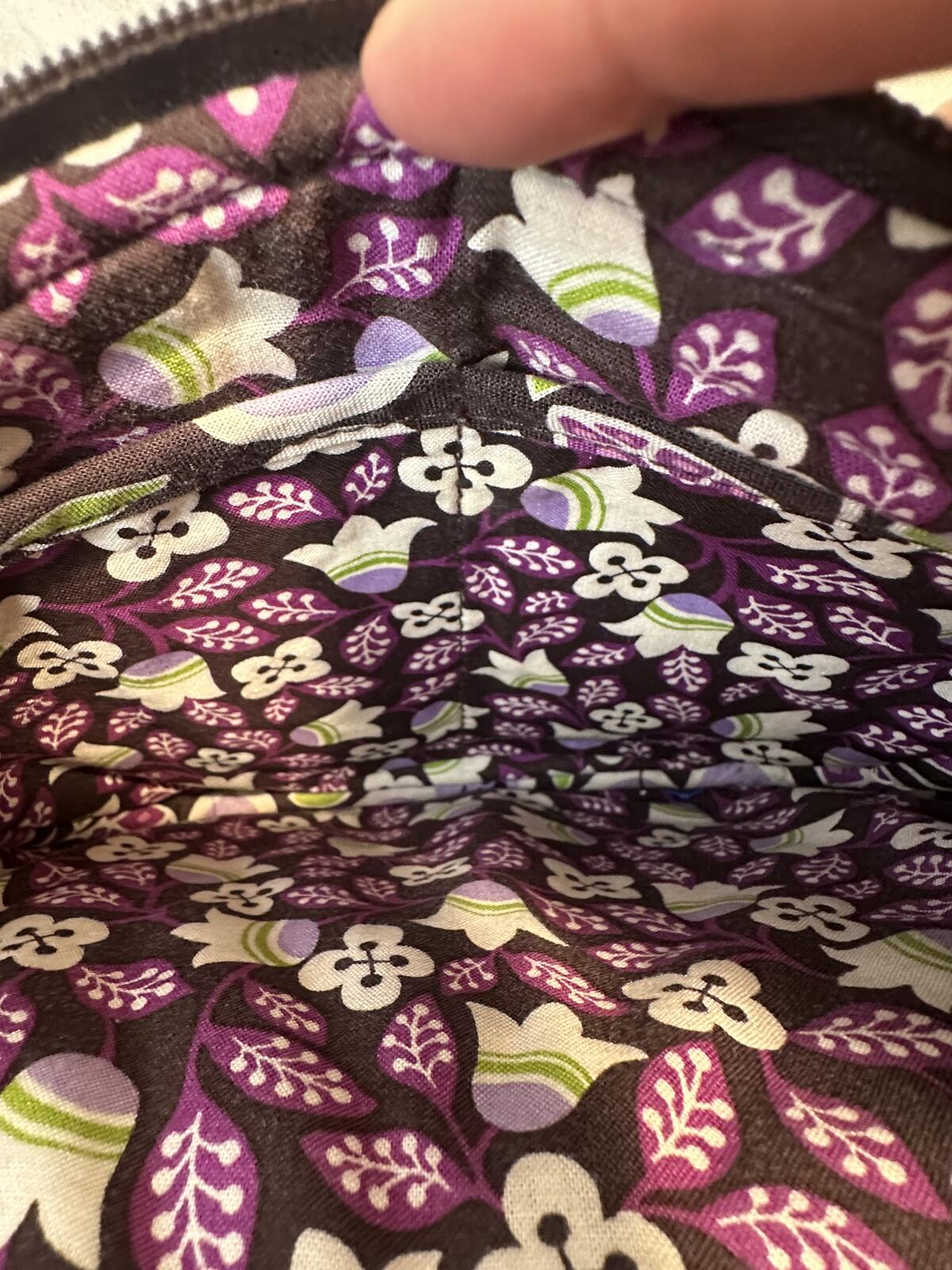 Vera Bradley retired Plum Petal quilted cotton small crossbody/hipster bag