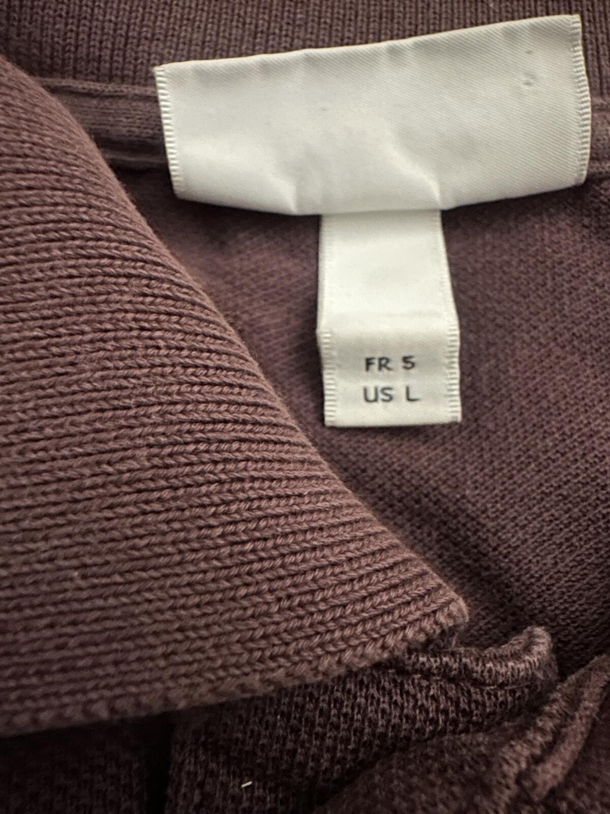 Lacoste Classic Fit brown cotton short sleeve polo shirt Size L preppy tennis
