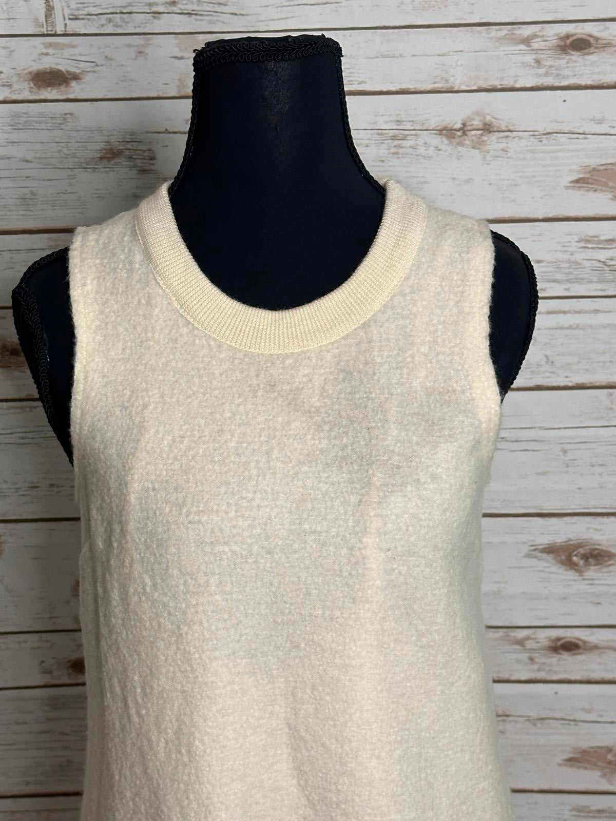 Anthropologie Knitted & Knotted cream wool sleeveless drop waist dress Small