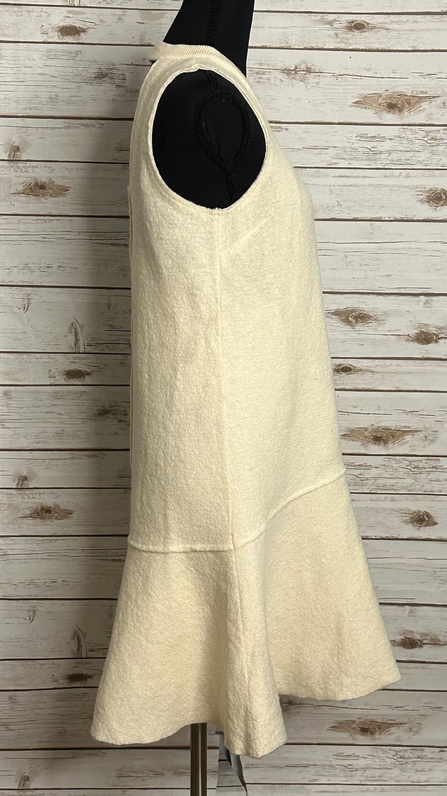 Anthropologie Knitted & Knotted cream wool sleeveless drop waist dress Small