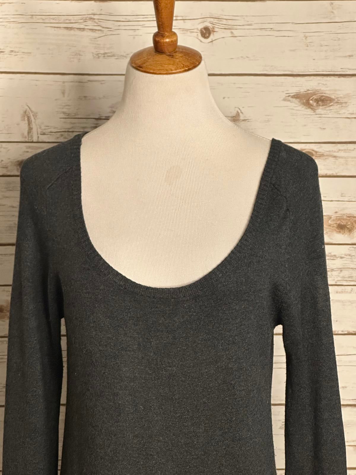 RVCA grey lagenlook scoop neck long sleeve pocket sweater dress/tunic Small