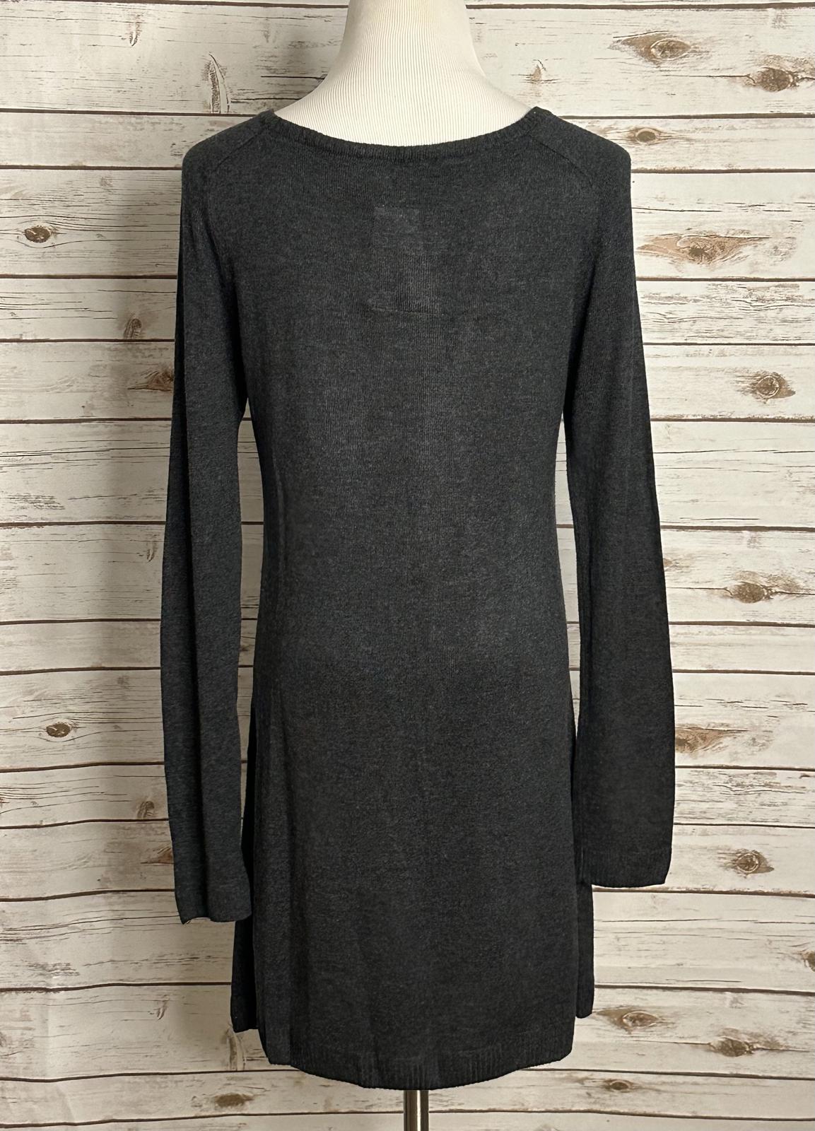 RVCA grey lagenlook scoop neck long sleeve pocket sweater dress/tunic Small