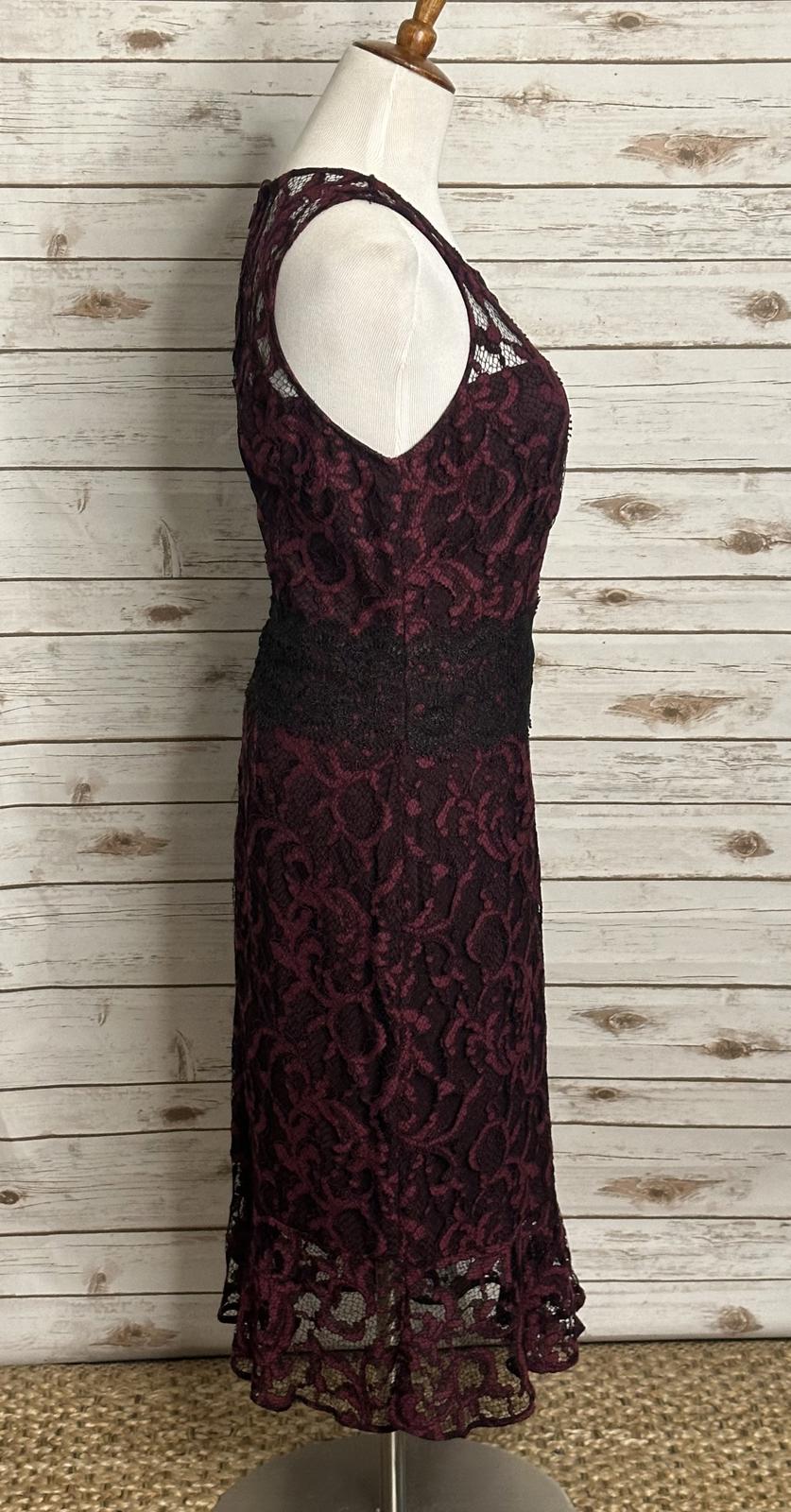New York & Company purple/black lace overlay sleeveless sheath dress Size 10