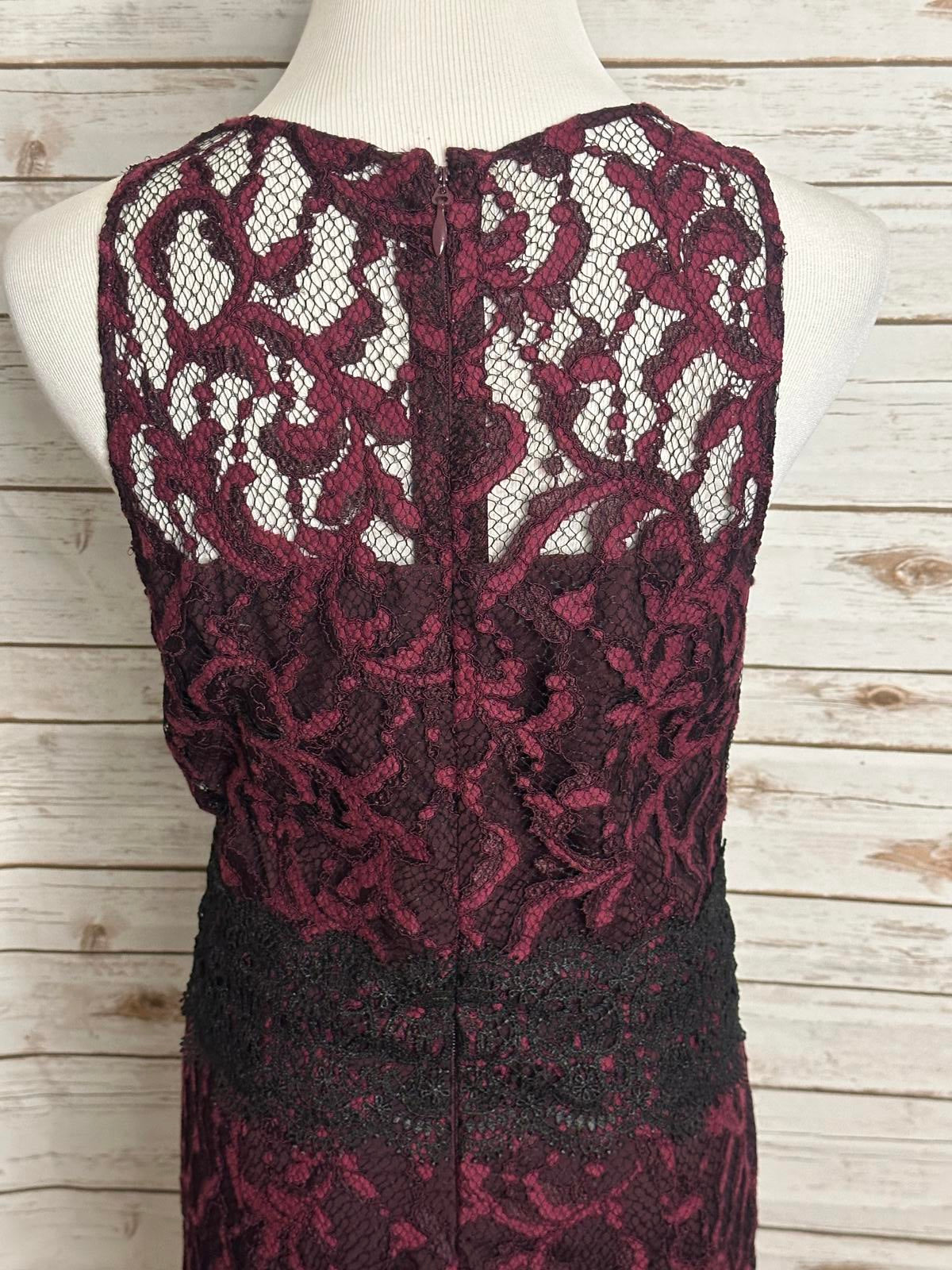 New York & Company purple/black lace overlay sleeveless sheath dress Size 10