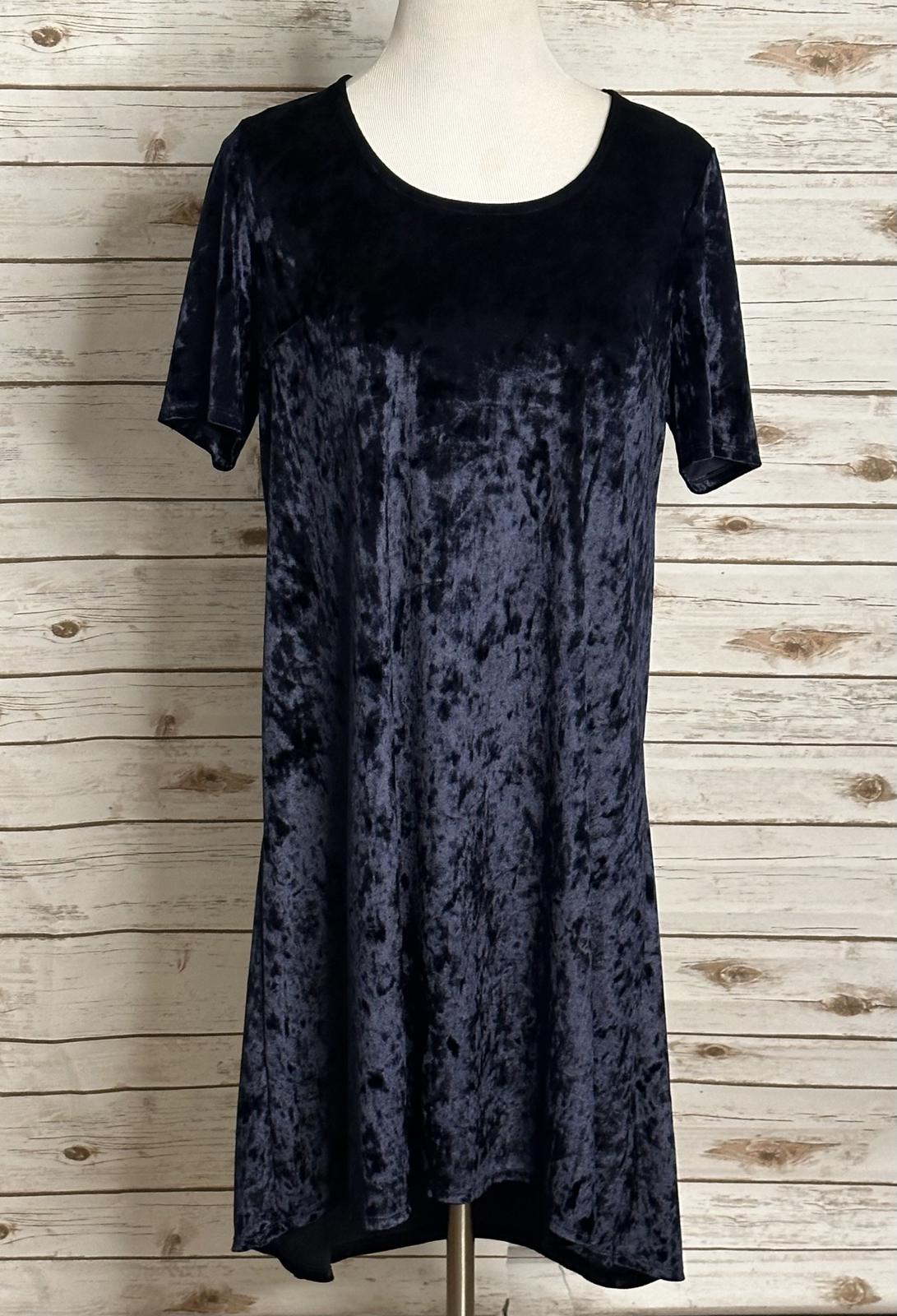 Westport 1962 navy crushed velvet whimsigoth dark fairy swing/A-line dress Large
