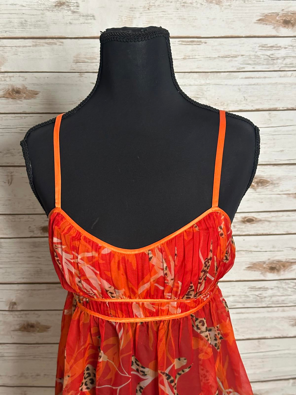 Victoria's Secret Very Sexy sheer chiffon babydoll floral/animal print set Size Small
