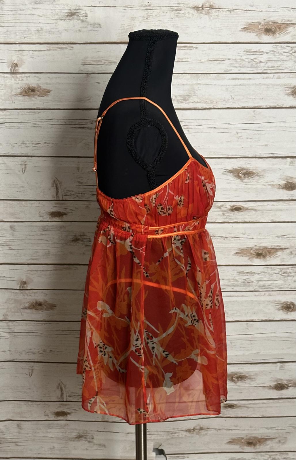 Victoria's Secret Very Sexy sheer chiffon babydoll floral/animal print set Size Small