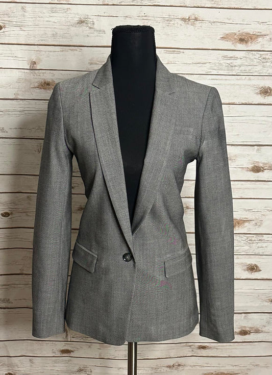 Banana Republic classic corpcore heather grey wool single-breasted blazer Size 0