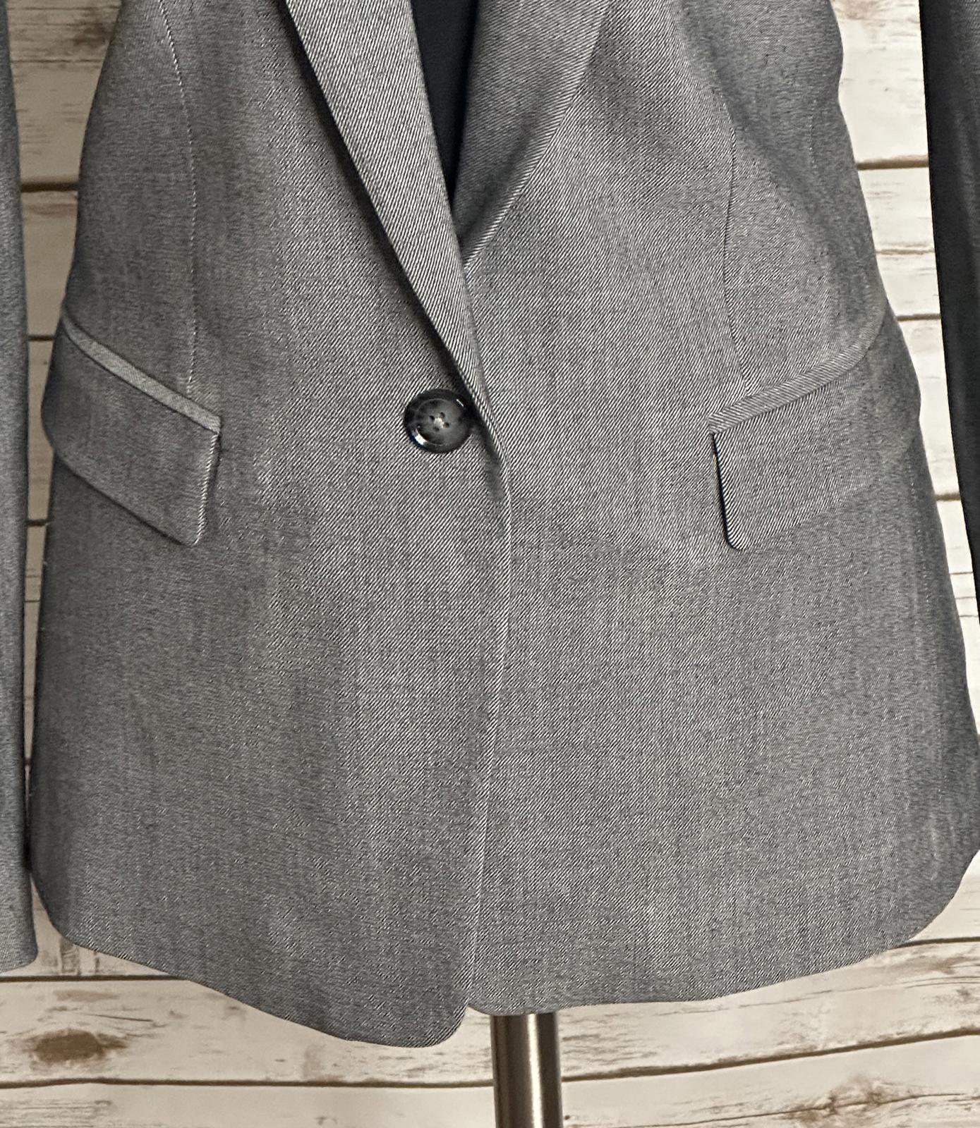 Banana Republic classic corpcore heather grey wool single-breasted blazer Size 0