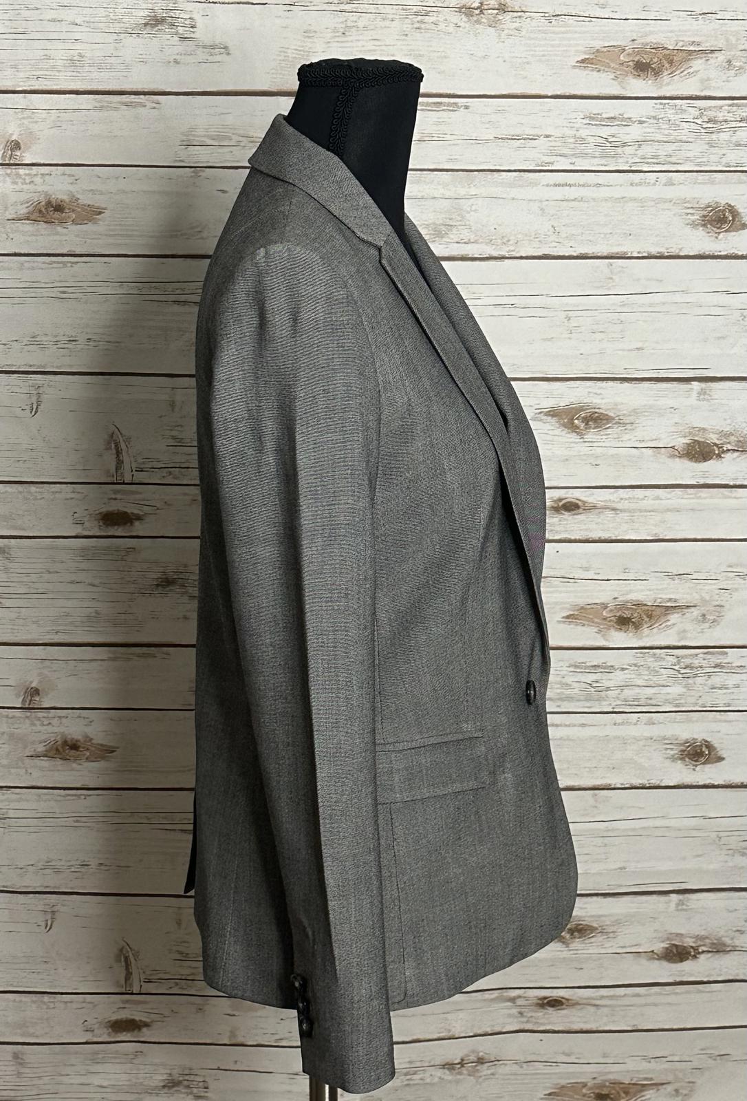 Banana Republic classic corpcore heather grey wool single-breasted blazer Size 0