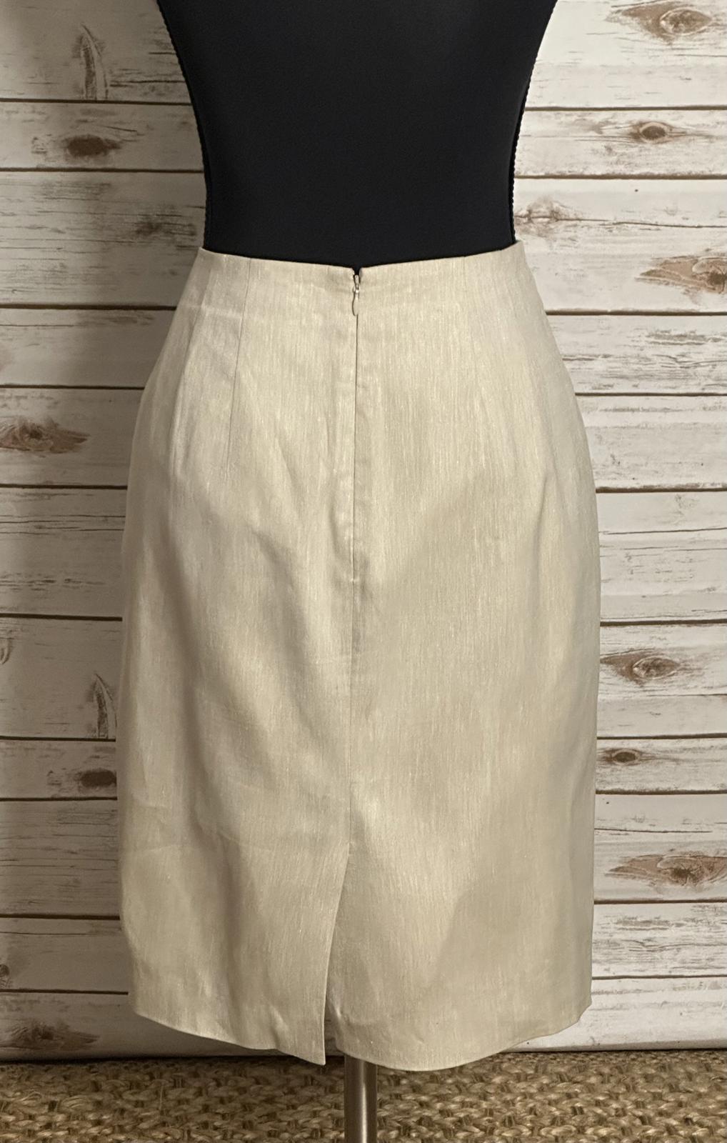 Ann Taylor classic tailored corpcore beige linen/cotton pencil skirt Size 4