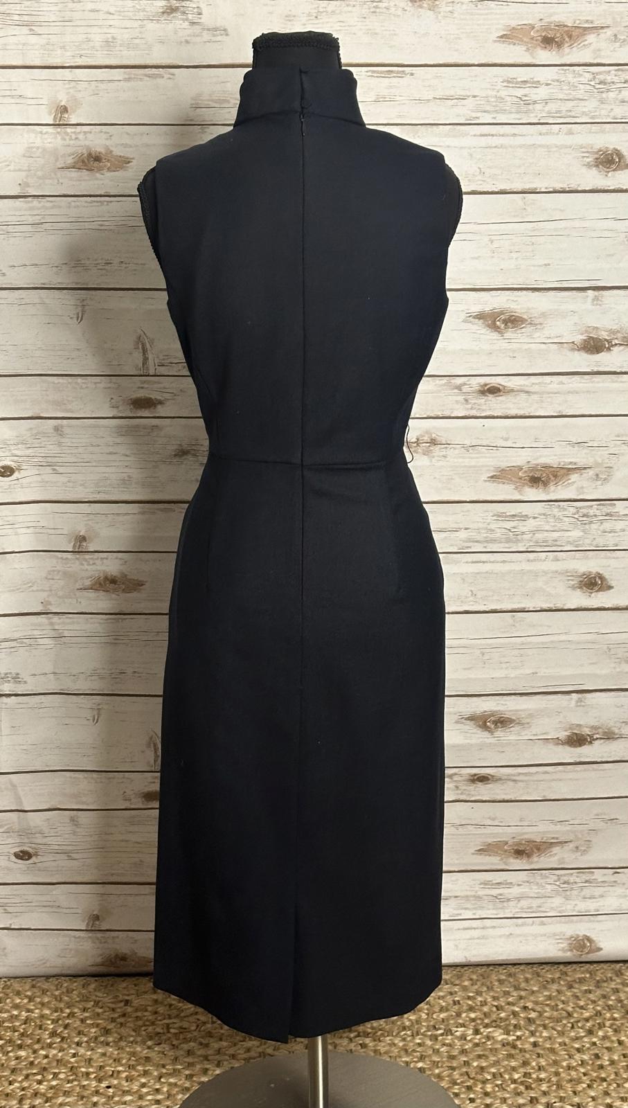 MM LaFleur classic black high neck tie/bow detail sleeveless sheath dress Size 2