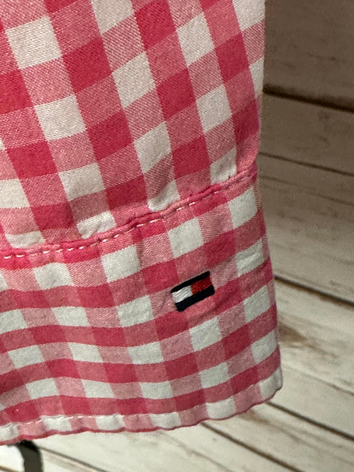 Tommy Hilfiger cotton pink/white gingham long sleeve button-up shirt Size Large