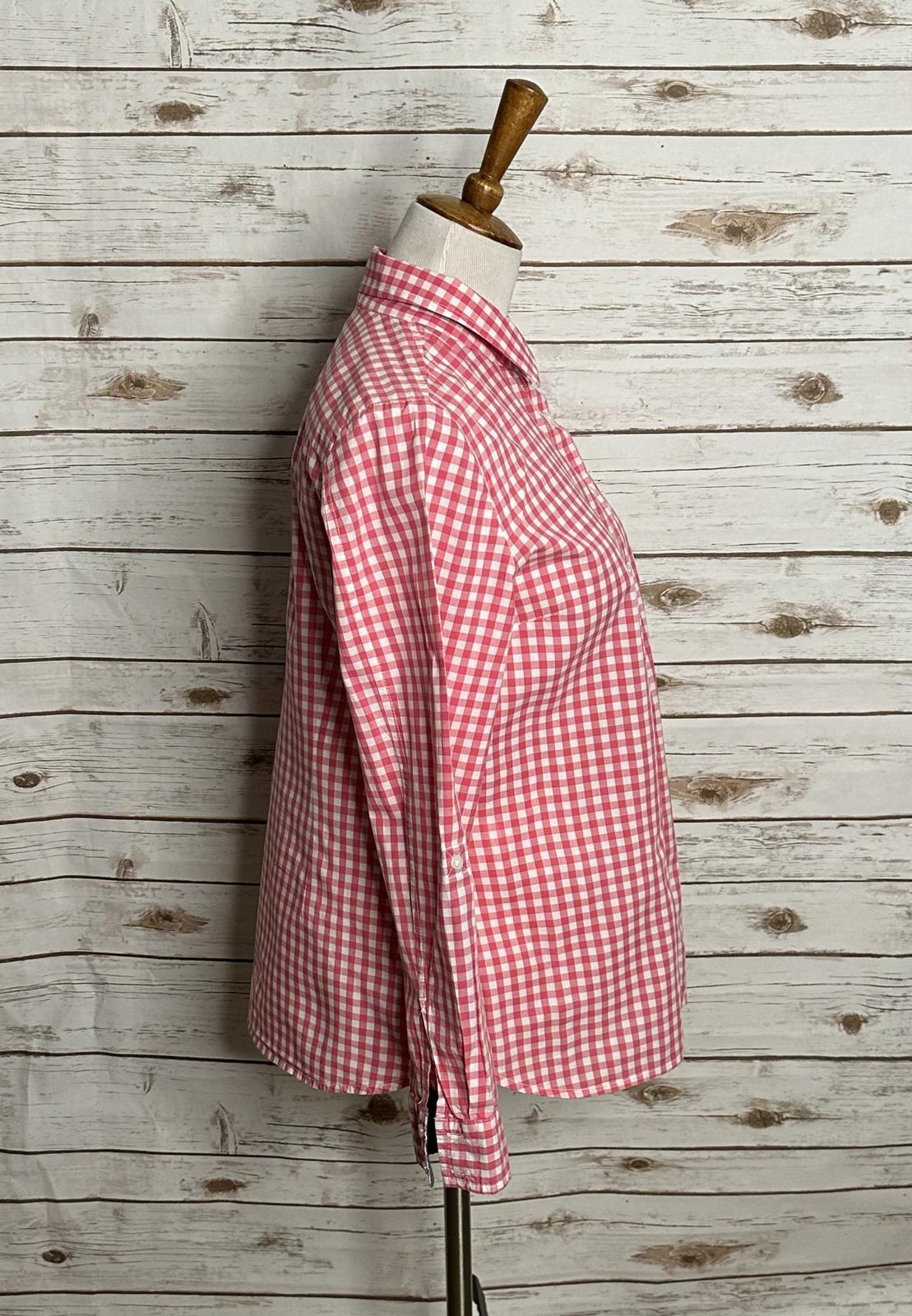 Tommy Hilfiger cotton pink/white gingham long sleeve button-up shirt Size Large