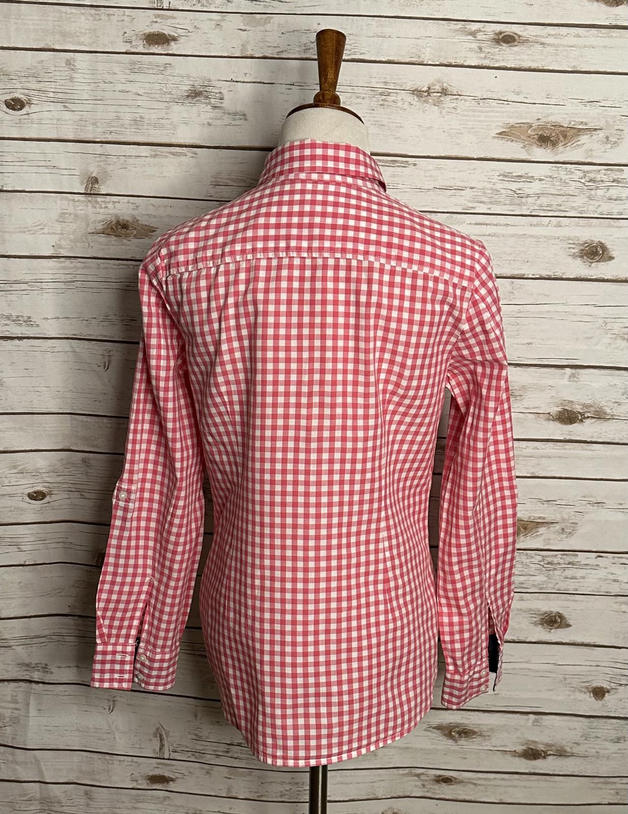 Tommy Hilfiger cotton pink/white gingham long sleeve button-up shirt Size Large