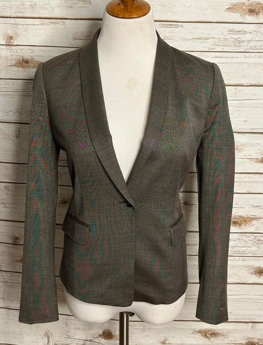 Ann Taylor taupe/brown wool-blend tailored tuxedo-inspired blazer Size 8P