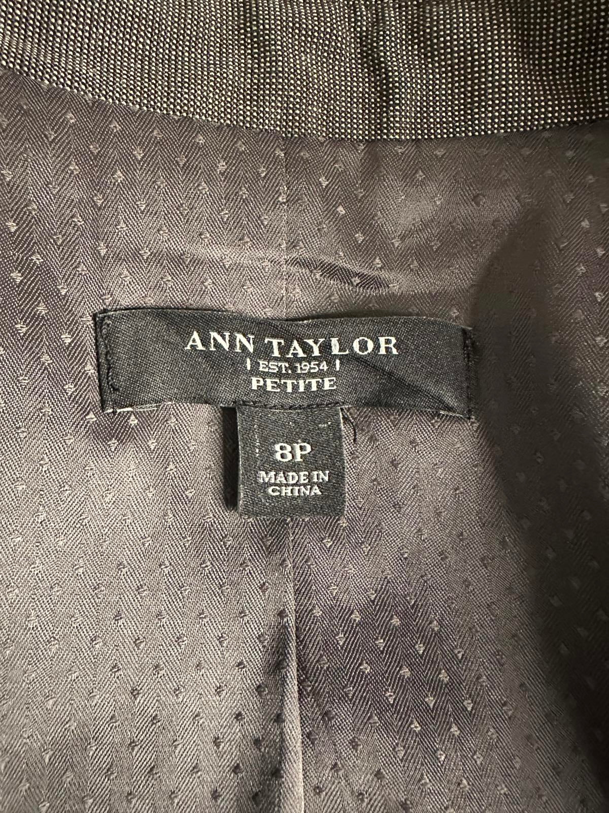 Ann Taylor taupe/brown wool-blend tailored tuxedo-inspired blazer Size 8P