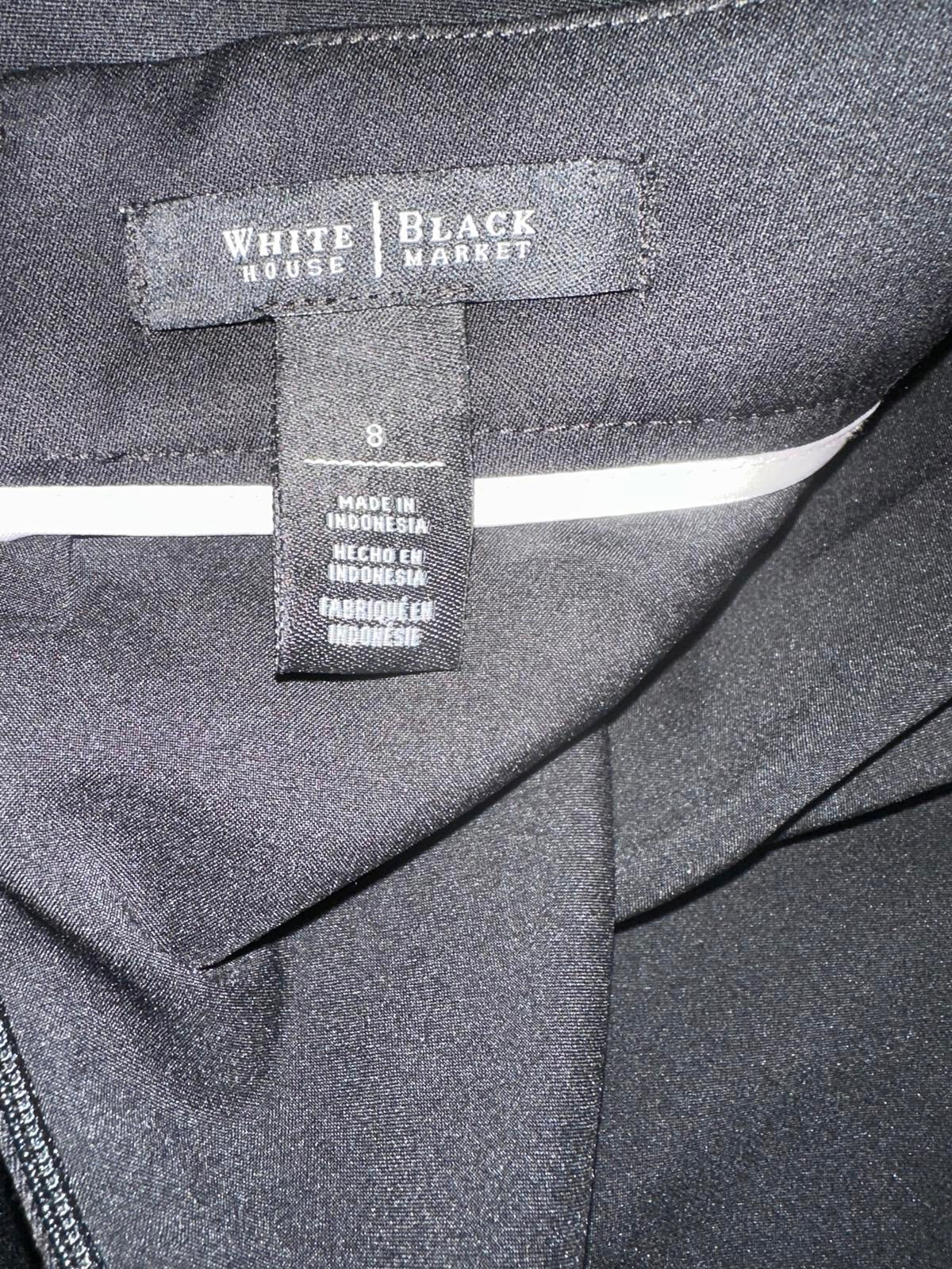 White House Black Market modern classic office siren black pencil skirt Size 8
