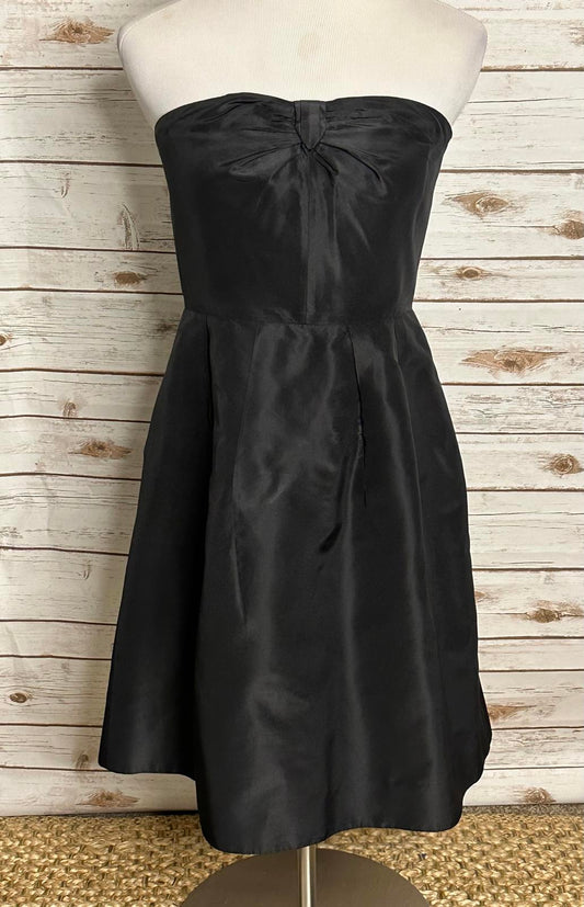 J.Crew classic black LBD strapless silk fit and flare cocktail dress Size 12