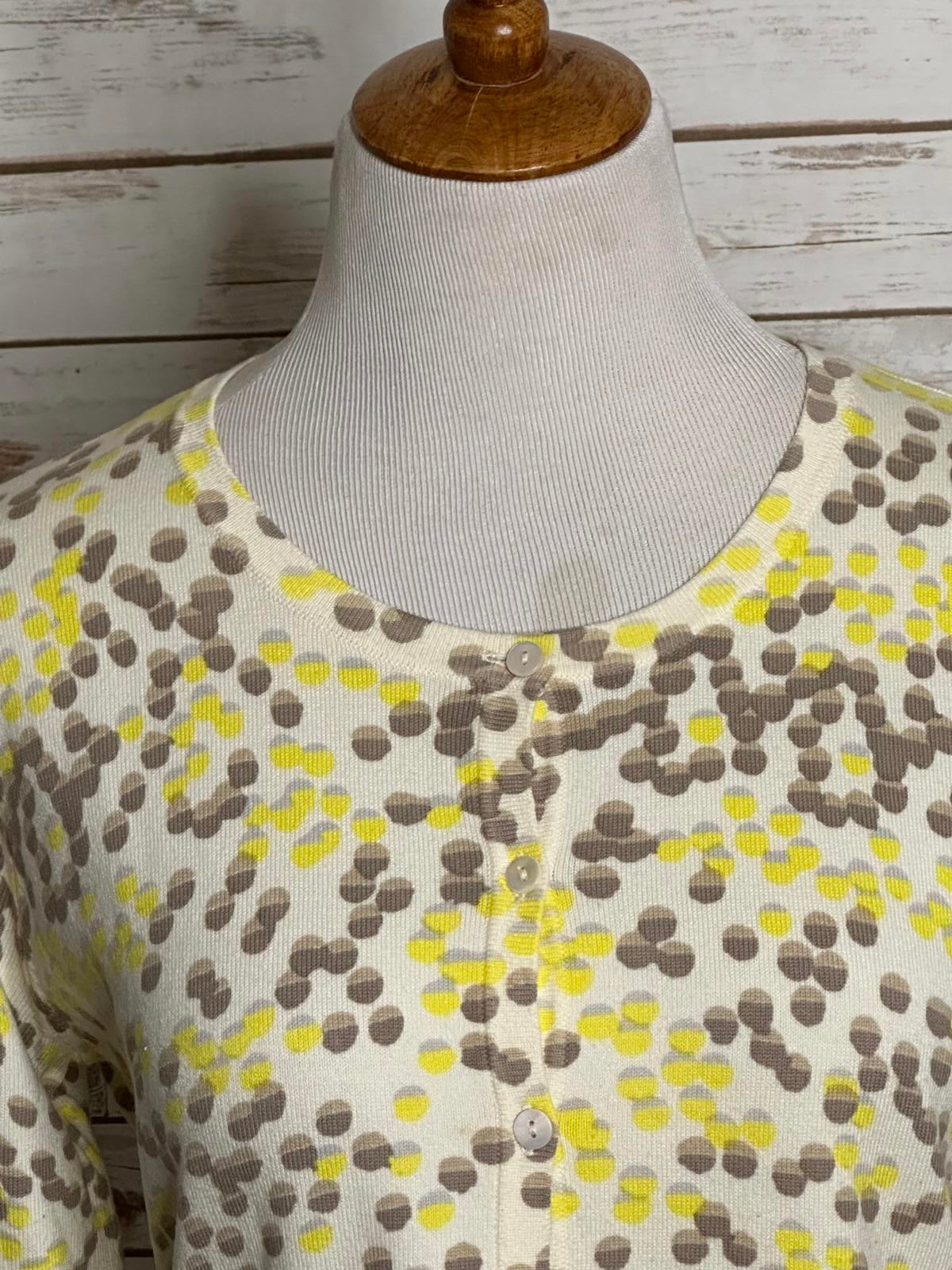Saks Fifth Avenue Clothes Real polka-dot button front cardigan sweater Size L