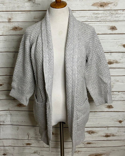 Vince lagenlook wool/cashmere grey chunky textured open cardigan sweater Size XS