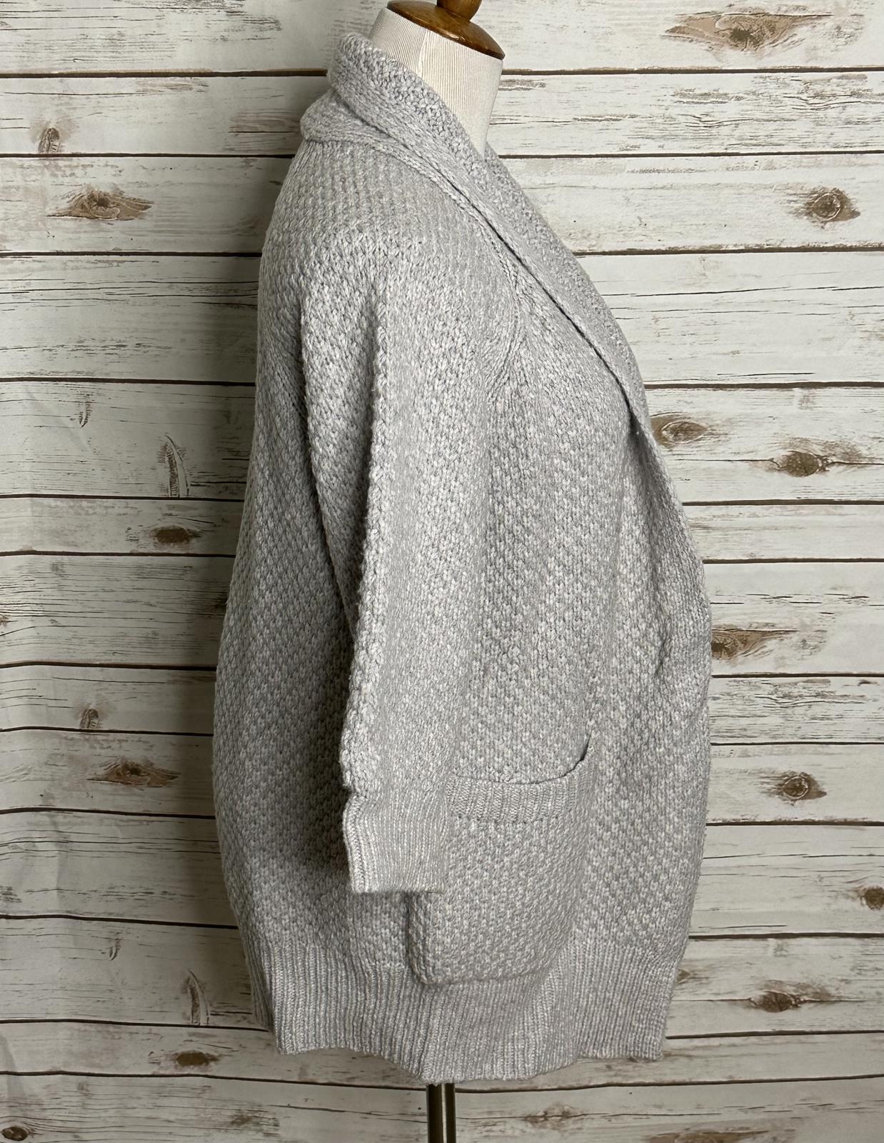 Vince lagenlook wool/cashmere grey chunky textured open cardigan sweater Size XS