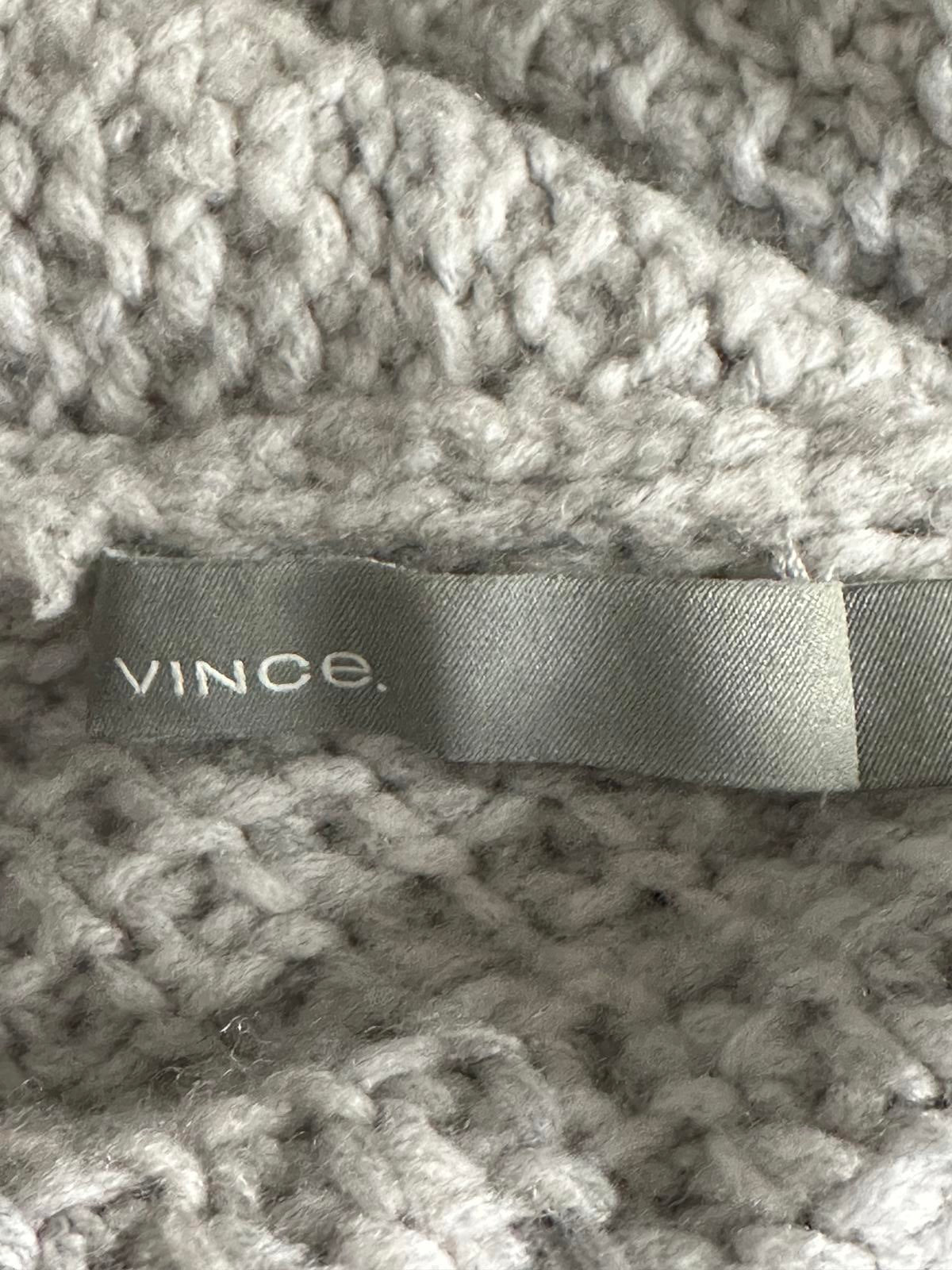 Vince lagenlook wool/cashmere grey chunky textured open cardigan sweater Size XS