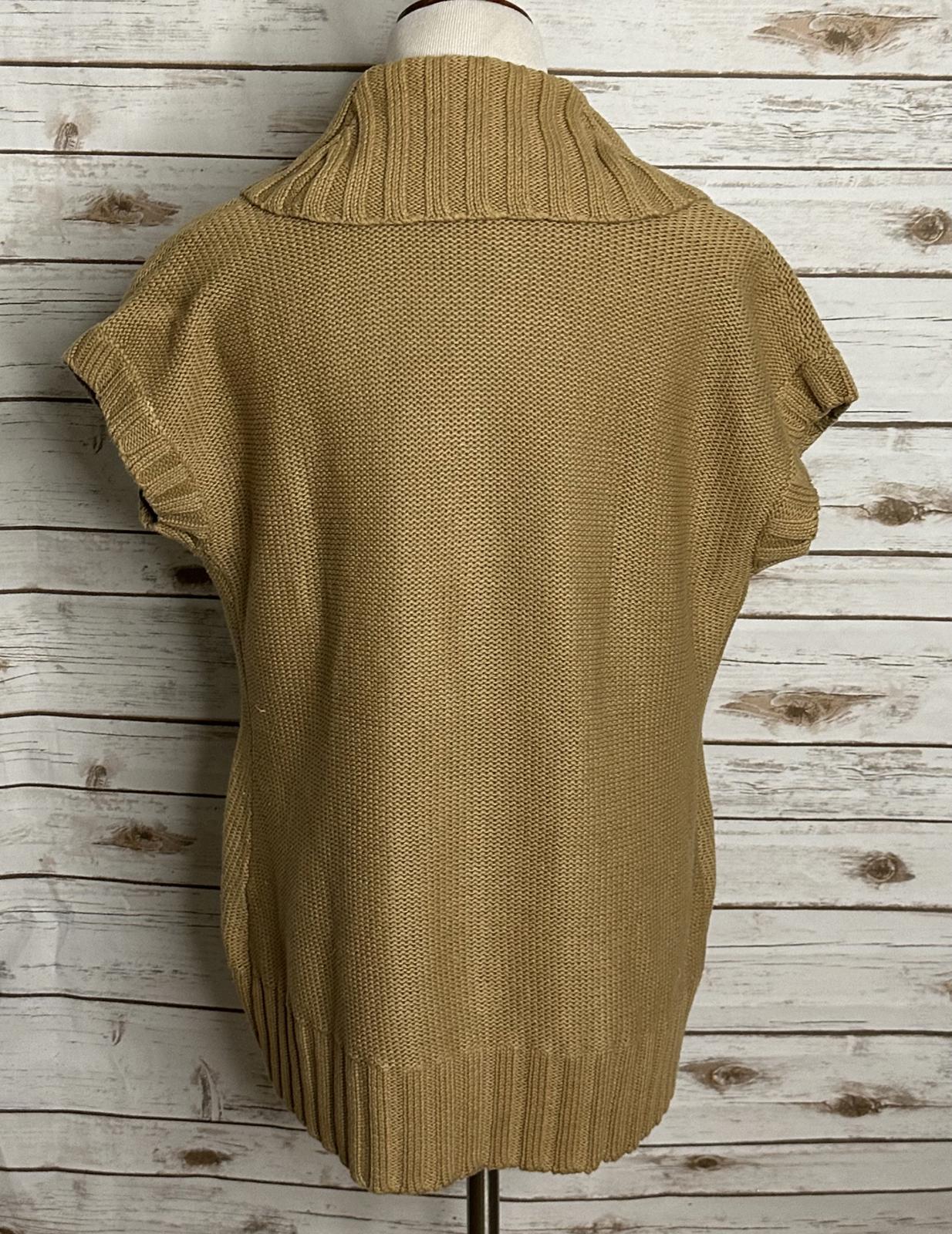 Lauren Ralph Lauren tan linen/cotton shawl collar toggle cardigan sweater Medium