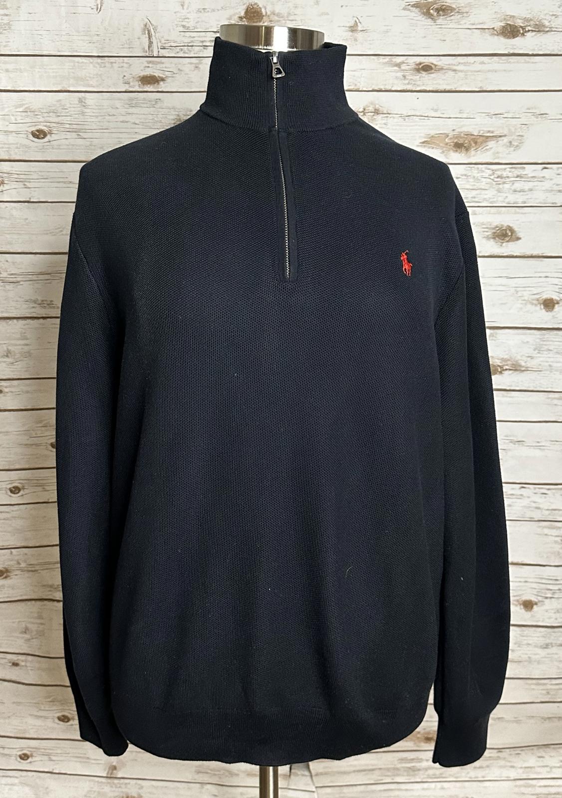 Polo Ralph Lauren classic Pima cotton quarter zip mock neck pullover sweater XXL