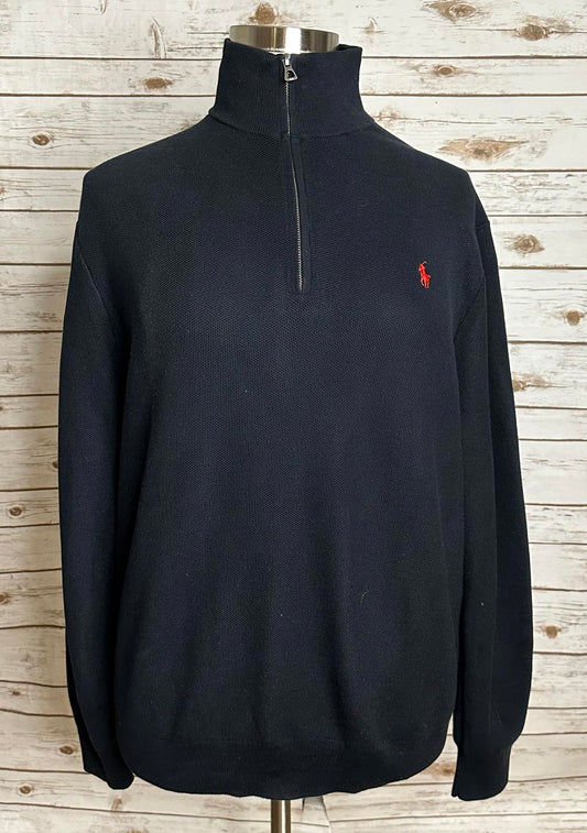 Polo Ralph Lauren classic Pima cotton quarter zip mock neck pullover sweater XXL