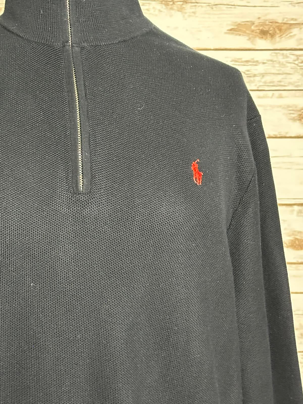 Polo Ralph Lauren classic Pima cotton quarter zip mock neck pullover sweater XXL