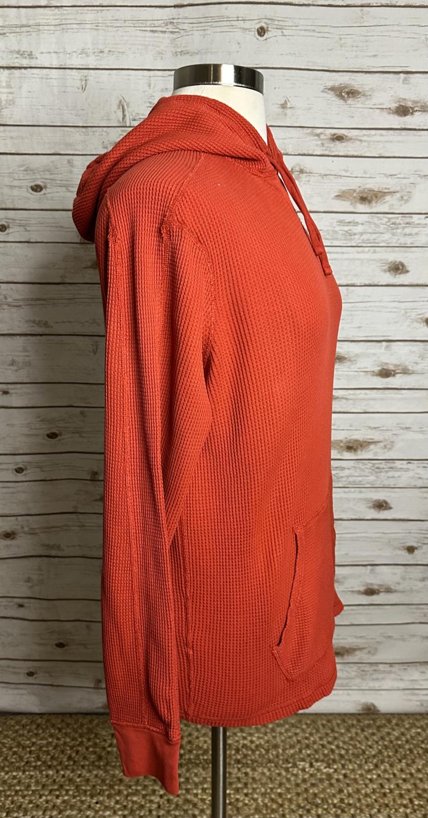 Polo Ralph Lauren red cotton waffle knit thermal long sleeve pullover hoodie XL