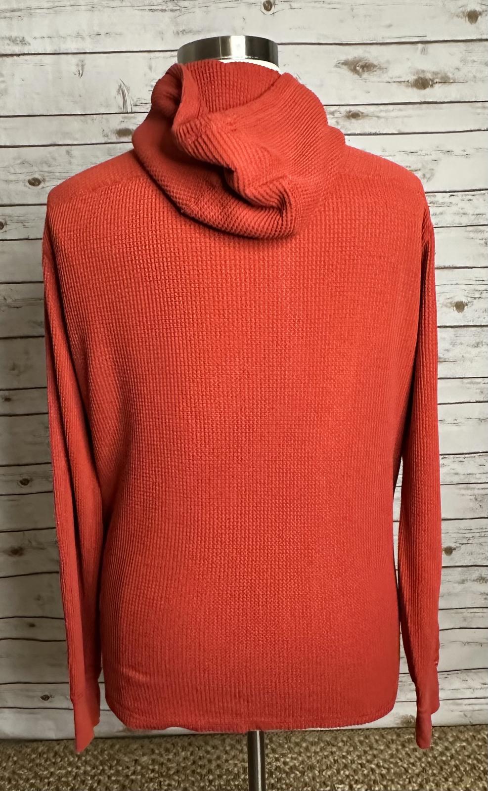 Polo Ralph Lauren red cotton waffle knit thermal long sleeve pullover hoodie XL