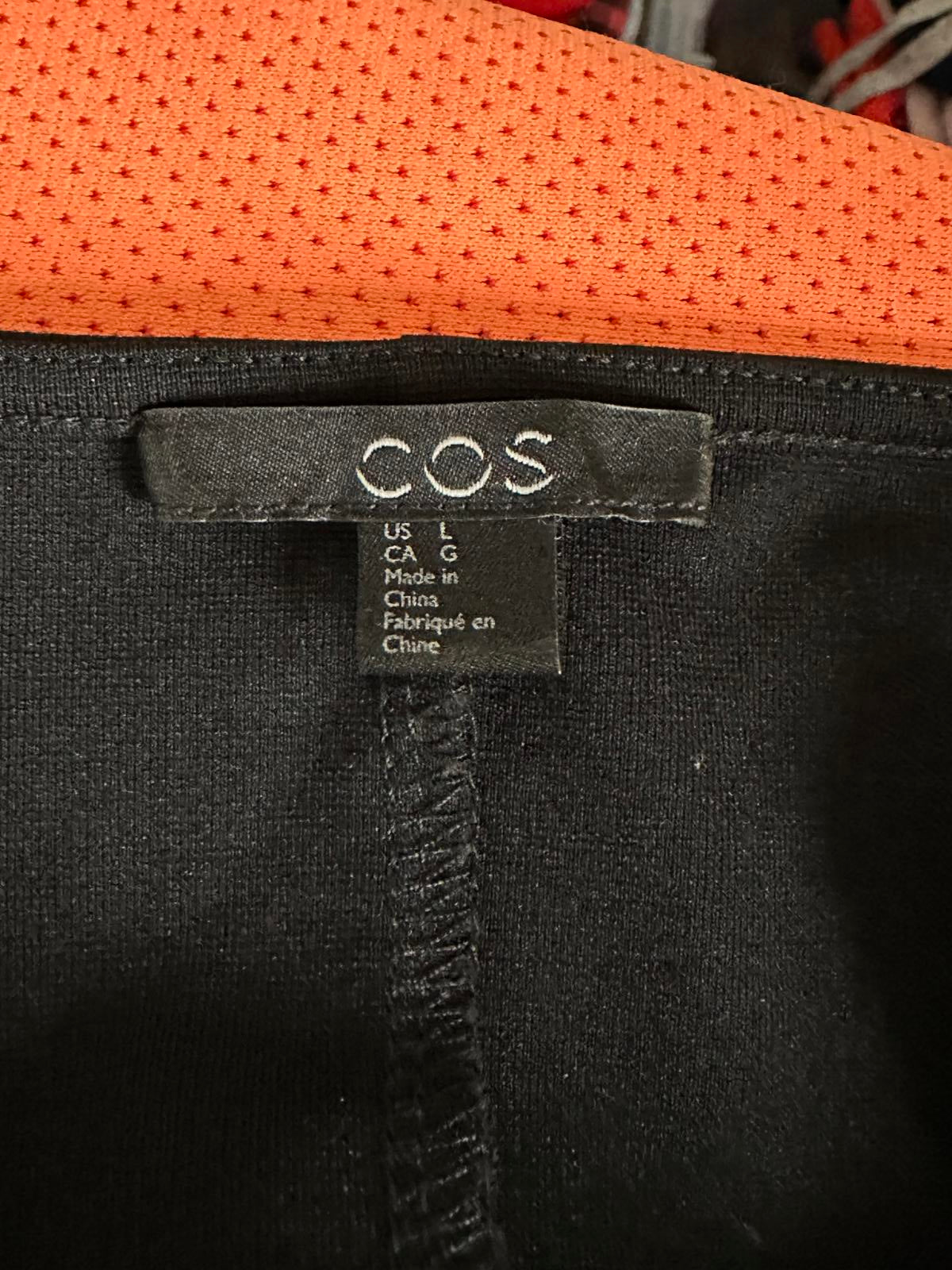COS modern classic minimalism black long sleeve knit swing/A-line dress Large